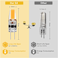Miniatyrbild 3 av 5: G4 LED 3w 12v AC/DC Glödlampor, G4 3w LED 30w Ekvivalent Halogen Glödlampa, 300lm, Varm Vit 2700k, Icke-Dimbar, 5-Pack