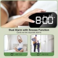 Miniatyrbild 2 av 5: LED Digital Väckarklocka med Snooze-funktion, 2 Larm, 12/24H USB Laddningsbar för Sovrum Kontor