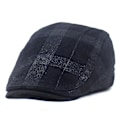 Miniatyrbillede 1 af 5: Newsboy Cap Retro Ternet Tyk Blød Åndbar Hold Varmt Komfortabel Efterår Vinter Mænd Baret Flad Hat Til Jagt（Sort）