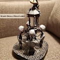 Miniatyrbilde 5 av 5: Fire Skaller Med Led Lys Halloween Blod Kilde Lampe Horror Kjede Zombie Lampe Soverom Sengeside