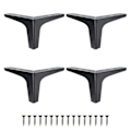 Miniatyrbillede 1 af 5: 4 stk. Metalmøbelben Mat Sort Sofaben til Sofa Kommode Stol Seng Bord Skab Skab DIY Udskiftning