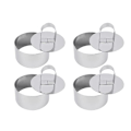 Miniatyrbilde 1 av 5: 4 stk runde kakeformringer i rustfritt stål, 8 * 4 cm