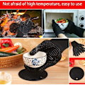 Miniatyrbild 5 av 5: Värmehandske, Ugnshandske med Silikonplatta, Grillhandskar, Ugnshandske, Halkskyddad Ugnshandske, upp till 1472°F/800°C, EN407-certifierad, Värmebeständig Handske