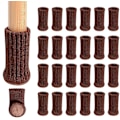 Miniatyrbild 1 av 5: Stickade bordsstolsbensskydd Elastiska stolsmöbler strumpor set Trägolvskydd för möbelben, Brun, 24-pack (mörkbrun)