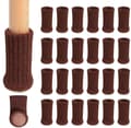 Stickade bordsstolsbensskydd Elastiska stolsmöbler strumpor set Trägolvskydd för möbelben, Brun, 24-pack (mörkbrun)