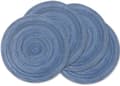 Blå vävd rund bordstablettset: 4-pack, 38 cm diameter, tvättbar