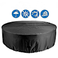 Miniatyrbillede 1 af 4: Vandtæt rund borddæksel Havemøbelbetræk Heavy Duty Cover Tough Canvas Uv-resistent 120*7
