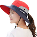 Miniatyrbilde 1 av 4: Dame Hestehale Solhatt UV-beskyttelse Foldbar Mesh Bred Bremskjerm Strand Fiskehatt$Dame Hestehale UV-beskyttelse Solhatt Pakkbar Bred Bremskjerm Boonie Cap F