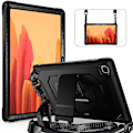 Miniatyrbillede 1 af 5: Shiny Surface Etui til Samsung Tab A7 10.4 Tommer Med Aftagelig Skulderrem, Justerbart Stativ, Opbevaringspose, Fuld Beskyttelse Cover
