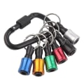 Miniatyrbilde 1 av 5: 6 stk. sekskantskaft skrutrekkerbit holder 1/4 tommers adapter hurtig skifte bit holder socket bit forlengelsesstang skrutrekker med nøkkelring