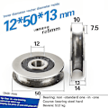 Miniatyrbild 2 av 4: 12*50*13mm Spårhjul Metall U-spår Ståltrådslyfthjul Lager（U）
