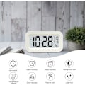 Miniatyrbillede 3 af 4: Digitalt vækkeur, LED-vækkeur med temperatur, snooze-funktion, 12/24H-konvertering, kalender, til soveværelse, kontor, køkken (genopladelig)