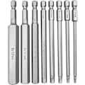 Pikkukuva 1 / 5: 8-osainen kuusiokoloavainsarja, magneettinen ruuvimeisselinbitti 100 mm pitkä kuusiokolo 1/4\" kuusiokolovarsi