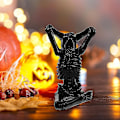 Miniatyrbillede 3 af 4: Mike Halloween Dekoration Yoga Skull Statuer, lille harpiks skulptur håndværk skelet karakteristisk modellering dekoration ornamenter til stuen, soveværelset