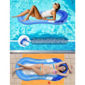 Miniatyrbild 3 av 5: Jättelik uppblåsbar poolbädd flytande pool sommar kul flytande pool flytande säng med fällbart huvudstöd för vuxenpool (blå)