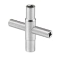 Miniatyrbilde 3 av 4: 4-i-1 Kryss Sillcock Nøkkel Holdbar Heavy Duty Mini Nøkkel For Bad