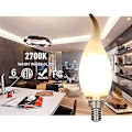Pikkukuva 3 / 5: 6 kpl E14 4W LED-hehkulankapolttimoa, liekinmuotoinen 4x4x13cm