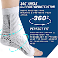 Miniatyrbillede 4 af 4: Par Soothe Socks Neuropati Kompression Ankel Bue Støtte Beskyttelse Smertelindring Strømper（L-XL，Hvid）