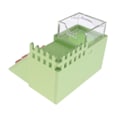 Miniatyrbild 3 av 5: 3 i 1 Hamsterhus Ekorre Sovande Bo Hål Stege Leksak Matare Skål Blå（Grön)