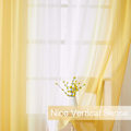 Miniatyrbillede 4 af 5: Gule Ombre Faux Linned Gardinpaneler Til Soveværelse Stue Stanglomme, 2 Tone Reversible Gradient Voile Semi Vindue Gardiner, Privatliv Og Lys Fil