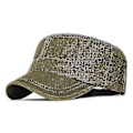 Miniatyrbillede 5 af 5: Herre Bomulds Army Cap Cadet Hat Trucker Dad Hat Militær Flat Top Justerbar Klassisk Baseball Cap