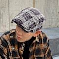 Miniatyrbillede 5 af 5: Newsboy Cap Retro Ternet Tyk Blød Åndbar Hold Varmt Komfortabel Efterår Vinter Mænd Baret Flad Hat Til Jagt（Sort）