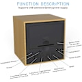 Miniatyrbild 4 av 5: 1 st digital väckarklocka i trä, väckarklocka med USB-batteridriven skrivbordsklocka, kubklocka (bambufärg)