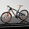 Miniatyrbild 2 av 3: Mini 1:10 Legering Cykel Skala Modell Skrivbord Simulering Prydnad Finger Mountainbikes Leksak（Orange）