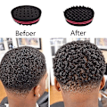 Miniatyrbillede 2 af 3: En pakke kort hår svamp, store huller hårbørste svamp, twist wave barber værktøj til dreads afro locs twist curl