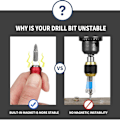 Miniatyrbild 2 av 5: Borrbitsförlängare, Mellbree 3-pack Snabbkoppling Magnetisk Borrbitshållare Verktygssats