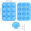 Miniatyrbild 2 av 5: 12-koppars silikonmuffinsform, 2-pack non-stick muffinsformar, bakform för