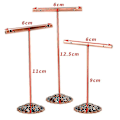 Miniatyrbild 3 av 5: Bärbar örhänge smycken display rack metall stud halsband arrangör prydnad T-bar hängare skyltfönster