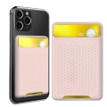 Miniatyrbillede 1 af 5: (Pink) Stærk klæbende kortholder til mobiltelefon ID-kortholder silikonepung kompatibel med iPhone 12