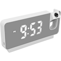 Miniatyrbillede 2 af 5: Projektionsvækkeur Bred Vinkel Desktop 180 Grader Kalender Temperatur Spejl