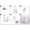 Miniatyrbillede 5 af 5: Sengelampe LED væglampe med afbryder sort 3w+9w (rund hvid)