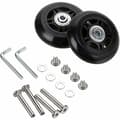 2-pack hjul för resväskor, ersättningshjul, lagerreparation för resväskor, 70 24 mm, svart