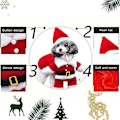 Miniatyrbild 3 av 5: Jultomte hund och katt kostym, jul husdjurskläder, jul husdjurskläder med tomteluva（S）