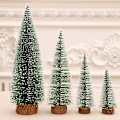 Miniatyrbilde 4 av 5: 5 stk. Mini Cedar Juletrær, Flaskebørstetre Små Kunstige Trær Bordtrær Med Tretrebunn Og Led-Fe Lyslenke Til Jul Pa