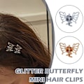Pikkukuva 1 / 5: Glitter Perhonen Mini Hiukset Klipsit Naiset Tyttö Glitter Perhonen Pieni Gripper（hopea）