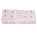 Miniatyrbillede 1 af 5: Negleboks negle til spids akrylbokse pinde swatch opbevaringsspidser tomme neglespidser boks ting arrangør 10 celler boks neglesticker etui smykkeskrin