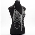 Miniatyrbilde 2 av 5: Damen Neue Mode Strand Kette Halskette Legierung Kette BH Lange Halskette Und Anhänger（Silber）