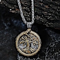 Miniatyrbillede 2 af 4: Nordisk Viking Livets Træ Skandinavisk Yggdrasil Halskæde, Mænds Gave med Valknut Pose, Nordisk Smykker til Mænd og Kvinder