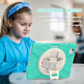 Miniatyrbillede 1 af 5: Nyt håndrem-design etui til iPad Air4 10,9 tommer med justerbart stativ, penneholder, faldsikkert cover（Mintgrøn）