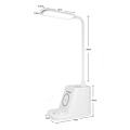Miniatyrbillede 4 af 5: Led-skrivebordslampe med trådløs oplader, øjenvenlige skrivebordslamper til hjemmekontoret med penneholder, bordlampe med 3 lystilstande, 360 fleksibel svanehals, T