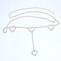 Miniatyrbillede 2 af 3: Rhinestone Body Chains Bælte Krystal Talje Kæder Hjerte Vedhæng Sommer Strand Talje Krop Smykker Festi