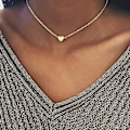 Miniatyrbillede 1 af 5: Hjerte Halskæde Kompatibel Kvinder Guld Farve Kort Kæde Hjerte Vedhæng Choker Halskæde Boho Smykker Gave
