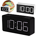 Miniatyrbillede 2 af 5: Digitalt LED-vækkeur med stort display, spejl, elektronisk vækkeur, tid (hvid)