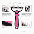 Miniatyrbilde 1 av 2: Barsinfi Pet Grooming Tool - trygt 2-sidig underullskam for hundar og kattar