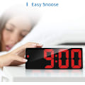 Miniatyrbild 4 av 5: Digital väckarklocka, digital klocka med 3 ljusstyrkenivåer, elektronisk väckarklocka drivs av USB eller 3 AAA-batterier (ingår ej), snooze-väckarklocka