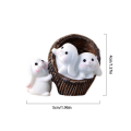 Miniatyrbillede 2 af 3: Sød kanin påske dekoration miniature kanin dyr figur harpiks håndværk mini kanin have ornament kanin5